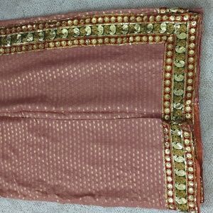 Dusty pink and gold saree